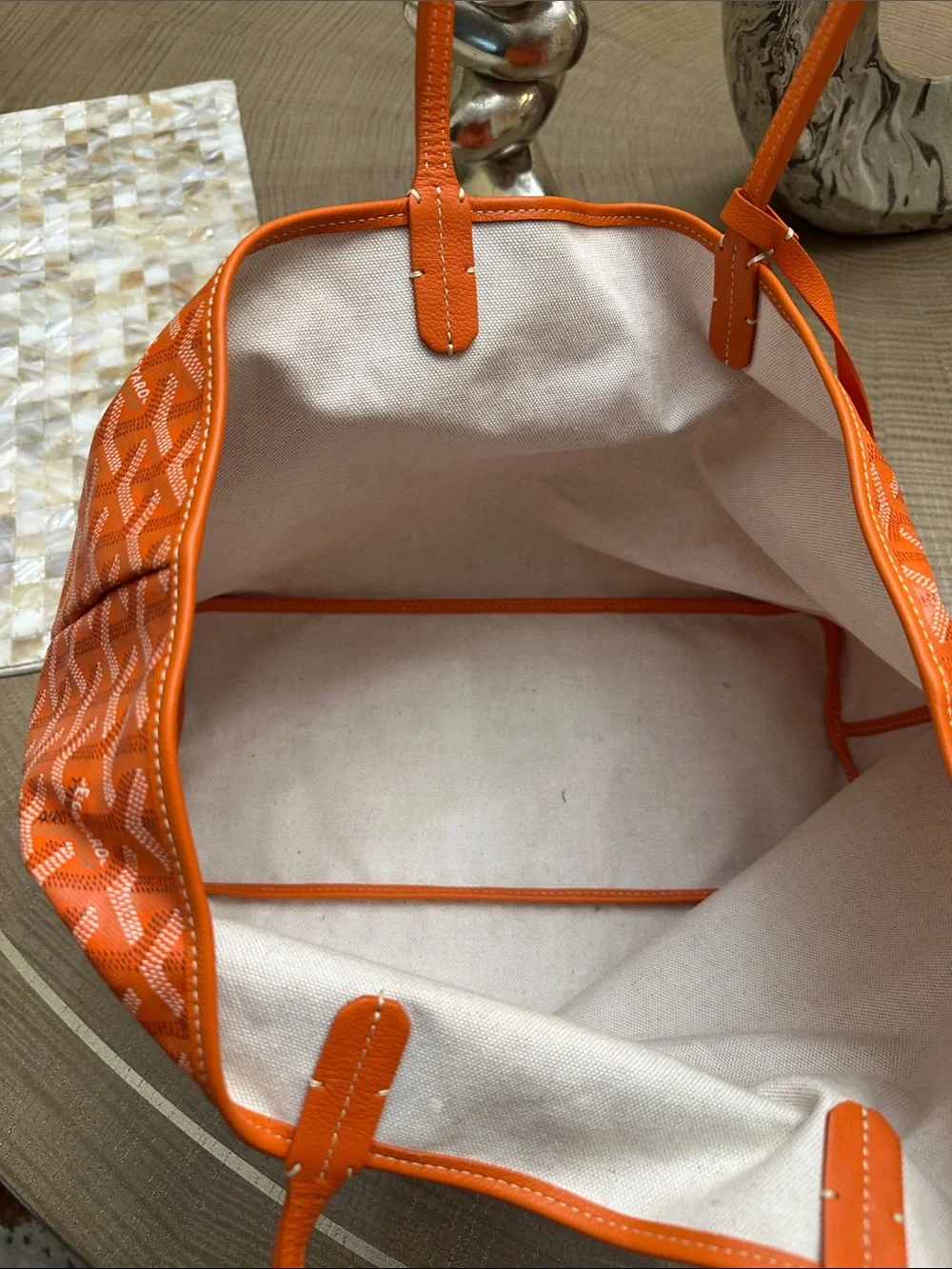 Goyard Coral Chevron Saint Louis Tote (PM)